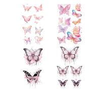 4sheets Waterproof Butterfly Temporary Tattoos For Women, Long-Lasting, Colorful, Summery, Collarbone, Glitter, Arm, Fresh And Cute.