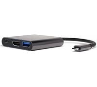 4smarts 3-in-1 USB C Hub Adapter with 4K HDMI Ports, USB C Power Delivery 3.0 [100W] and USB 3.0, Supports Desktop Mode Samsung Dex - Space Grey