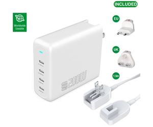 4smarts Flex Pro Desktop Charger 200W 4x USB-C + Worldwide Travel Adapter
