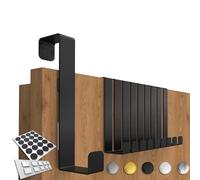 4smile Coat Hooks - 10-Piece Set, Black - Door Hooks Made in Germany, no Drilling - Elegant Door Hanger, Heavy-Duty