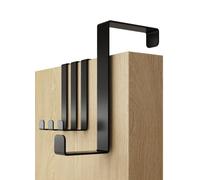 4smile Over Door Hanger - Set of 4, Black - Holds 8KG - Coat Hanger 3.6 cm (1.4") and 4.6 cm (1.8"), Coat Hooks for Door, Hangers for Clothes