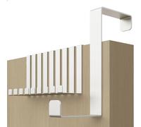 4smile Over Door Hook Set of 10 - White Coat Hooks for Leaf Depth 3.6 cm (1.4") + 4.1 cm (1.6"), Sturdy Hangers for Clothes, Wreath Hanger