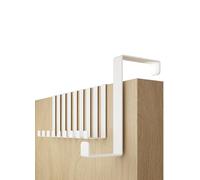 4smile Over Door Hook Set of 10 - White Coat Hooks for Leaf Depth 3.6 cm (1.4") + 4.1 cm (1.6"), Sturdy Hangers for Clothes, Wreath Hanger