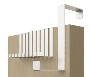 4smile Over Door Hook Set of 10 - White Coat Hooks for Leaf Depth 3.6 cm (1.4") + 4.1 cm (1.6"), Sturdy Hangers for Clothes, Wreath Hanger