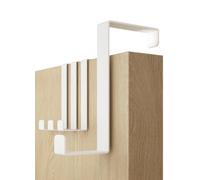 4smile Over Door Hook Set of 4 - Holds 8KG - White Coat Hooks for Leaf Depth 3.6 cm (1.4") + 4.6 cm (1.8") Sturdy Hangers for Clothes, Wreath Hanger