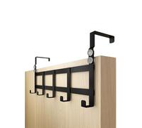 4smile Over The Door Hanger - Black Coat Hanger Depth 4.1 cm (1.6") & 4.6 cm (1.8") - Over Door Hooks for Clothes, Coat Hooks Türhakenleiste Budget Schwarz austauschbar 41_46mm UK
