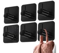 4smile Self Adhesive Hooks - 6 pcs Strong Black St