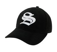 4sold 1976 Casual Baseball Gothic B Letter Cap Caps Snap Back Hat Hats Snapback Trucker Cap Headwear (Black S White)