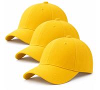 4sold 3 Pack Baseball Cap for Men Women 100% Cotton Baseball Cap Sports Casual Plain Sun Hat Hats Brass Polo Style Classic - Color Set 11