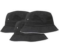 4sold 3psc Sun Hat UV Protection Summer Hats Beach Hat Safari Boonie Hat Foldable Fishsing Hat Bucket Hats for Festivals Huge Choice - Set 3X Black Cotton