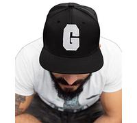 4sold ABC Letter Snapback Cap in black/White with letters A to Z (G)