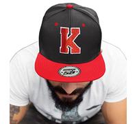 4sold ABC Letter Snapback Cap in Red Black/White with Letters A to Z (K)