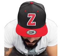 4sold ABC Letter Snapback Cap in Red Black/White with Letters A to Z (Z)
