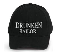 4sold Ancient Mariner, Captain Cabin Boy Crew First Mate Yachting Baseball Cap Inscription Lettering Black White (Drunken Sailor)