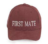 4sold Ancient Mariner, Captain Cabin Boy Crew First Mate Yachting Baseball Cap Inscription Lettering Maroon White (First Mate)