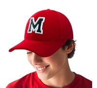 4sold Boy 3D Embroidery Alphabet Children School A-Z Adjustable Baseball Cap Red Black Letter Caps Kids Hat Sport - M