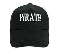 4sold Boys Mens Women 100% Cotton Captain Yachting Baseball Cap Inscription Lettering Sun Summer Hat Black White - Pirate,Adult