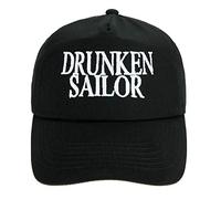 4sold Boys Mens Women 100% Cotton Captain Yachting Baseball Cap Inscription Lettering Sun Summer Hat Black White - Drunken Sailor,Adult