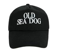 4sold Boys Mens Women 100% Cotton Captain Yachting Baseball Cap Inscription Lettering Sun Summer Hat Black White - Old Sea Dog,Adult