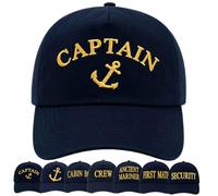 4sold Captain Baseball Cap for Men & Women Navy Blue Adjustable 100% Cotton Embroidered Sailor Hat with Gold Anchor Yacht Skipper Marine Boating Nautical Gift for Boat Owners & First Mate