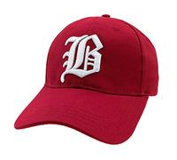 4sold Casual Baseball Gothic B got Letter Cap Caps Snap Back Hat Hats Snapback Trucker Cap Headwear (Maroon B White)