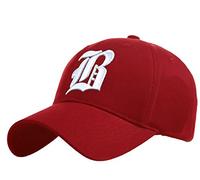 4sold Casual Baseball Gothic B Letter Cap Caps Snap Back Hat Hats Snapback (B red White)