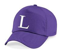 4sold Girls Hats Adjustable Size, Alphabet A-Z Embroidered Vintage Cap Cotton School Snapback Trucker Cotton Summer Sun Purple(Size: One Size)