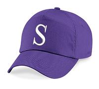 4sold Girls Hats Adjustable Size, Alphabet A-Z Embroidered Vintage Cap Cotton School Snapback Trucker Cotton Summer Sun Purple