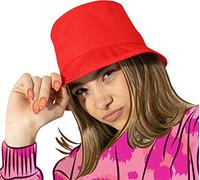 4sold Kids Infants Youths Hats Sun Protection Boy Bucket Hat Girl Fisher Outdoor Sun Beach Cap (Red, Child Size 54)