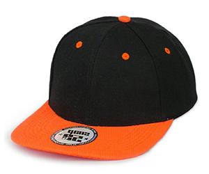4sold Kids Snapback Hat Baseball Cap Hip-Hop Cap Hat Headwear (Black Orange)