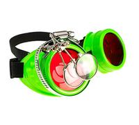 4sold Loupe Steampunk Black Cyber Goggles Rave Goth Vintage Victorian like Sunglasses (Eye Loupes Neon Green)