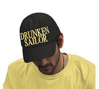 4sold Men Women 100% Cotton Ancient Mariner, Captain Cabin Boy Crew First Mate Yachting Baseball Cap Inscription Lettering Black Gold (Drunken Sailor)