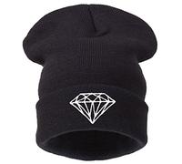4sold Men's Women's Beanie Hat Winter Warm Black Bad Hair Day Fun (Diamond Black)