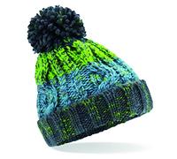 4sold Mens Womens Girls Beanie Warm Winter Corkscrew Cable Knitted Bobble Hat Plain Ski Pom Wooly Cap (One Size, Electric Grey)