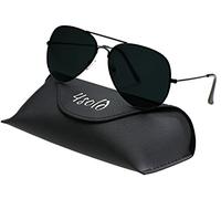 4sold Mens Womens Polarized Sunglasses With Case - UV 400 Protection Metal Frame (Kids, Black Black)
