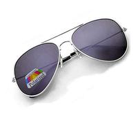 4sold Original Mirror Lens Polarized Sunglasses Glasses Air Force Unisex UV 400 Protection (Silver-Black)