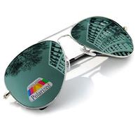 4sold Pilot Original Mirror Lens Polarized Sunglasses Glasses Air Force Unisex UV 400 Protection (Green)