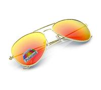 4sold Pilot Original Mirror Lens Polarized Sunglasses Glasses Air Force Unisex UV 400 Protection (Orange)