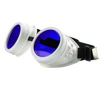 4sold Round Rave Novelty Cosplay Steampunk Goggles UK Ultra Premium Quality Steampunk Goggles Cyber Glasses Glasses Victorian Punk Style Welding Cosplay in a Gothic Style Goth Rustic Rivet Vintage