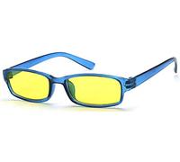 4sold Slim Anti Glare Glasses Night Driving Yellow Lens Glasses Tortoise Shell Brown Frame Unisex case cloth (Blue)
