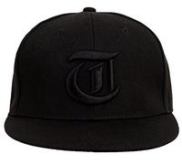 4sold Snapback Hat with Raised 3D Black Embroidery Letter Baseball Cap Hip-Hop Cap Hat Headwear (T)