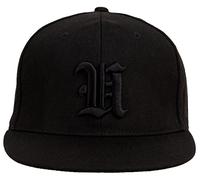 4sold Snapback Hat with Raised 3D Black Embroidery Letter Baseball Cap Hip-Hop Cap Hat Headwear (U)