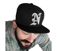4sold Snapback hat with Raised 3D Embroidery Letter 5 Panel Baseball Cap Hip-Hop Cap Hat Headwear (N)