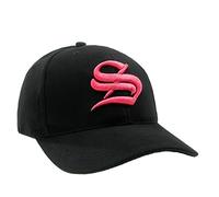 4sold Snapback hat with Raised 3D Embroidery Letter A and S, 5 Panel Baseball Cap Hip-Hop Cap Hat Headwear (S Black Pink)