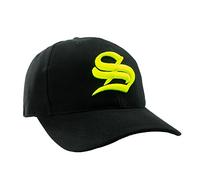 4sold Snapback hat with Raised 3D Embroidery Letter A and S, 5 Panel Baseball Cap Hip-Hop Cap Hat Headwear (S Black Yellow)