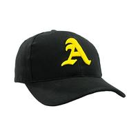 4sold Snapback hat with Raised 3D Embroidery Letter A and S, 5 Panel Baseball Cap Hip-Hop Cap Hat Headwear (A Black Yellow)