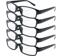 4sold The Reading Glasses Slim Readers Value 5 Pack Mens Womens Black +2.00