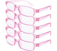 4sold The Reading Glasses Slim Readers Value 5 Pack Mens Womens Pink +3.00
