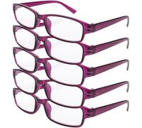 4sold The Reading Glasses Slim Readers Value 5 Pack Mens Womens Purple +1.50