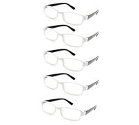 4sold The Reading Glasses Slim Readers Value 5 Pack Mens Womens White Black +2.50